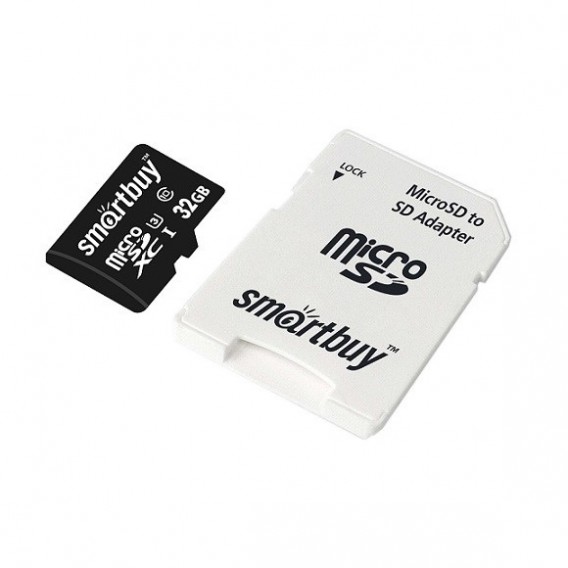 Карта памяти microSDHC SmartBuy 32Gb Class 10 PRO U3 с адапт.