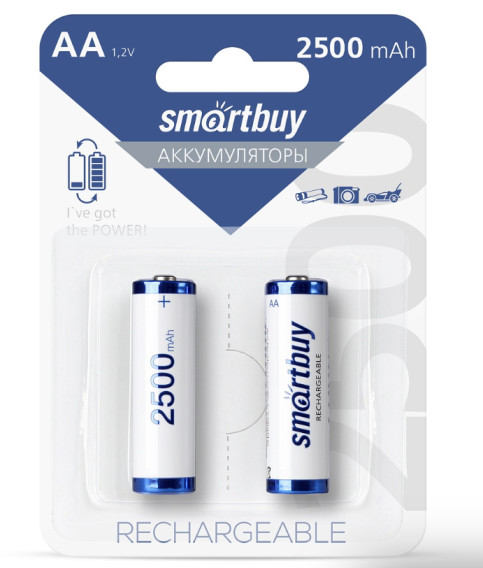 Аккумулятор SmartBuy R6 2500mAh Ni-Mh BL 2/24