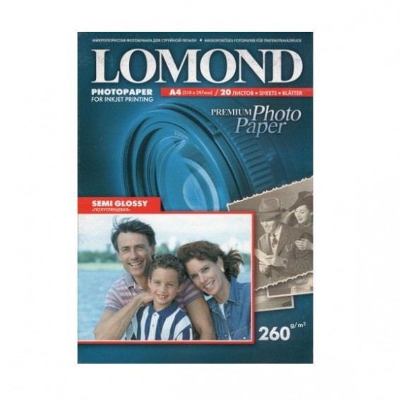 Бумага Lomond полуглянцевая A4, 260 г /20л (1103301)/32