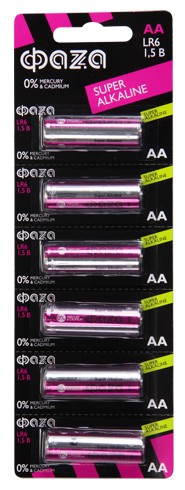 Батарейка Фаzа LR6 Super Alkaline BL 6/60/360