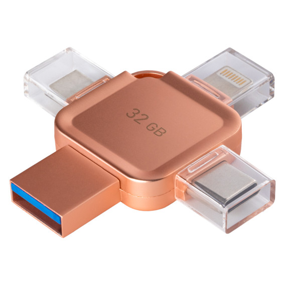 Флэш-диск SmartBuy 32GB USB 3.0/3.1 MC15А MetalQuadApricot(Light+micro+T-C