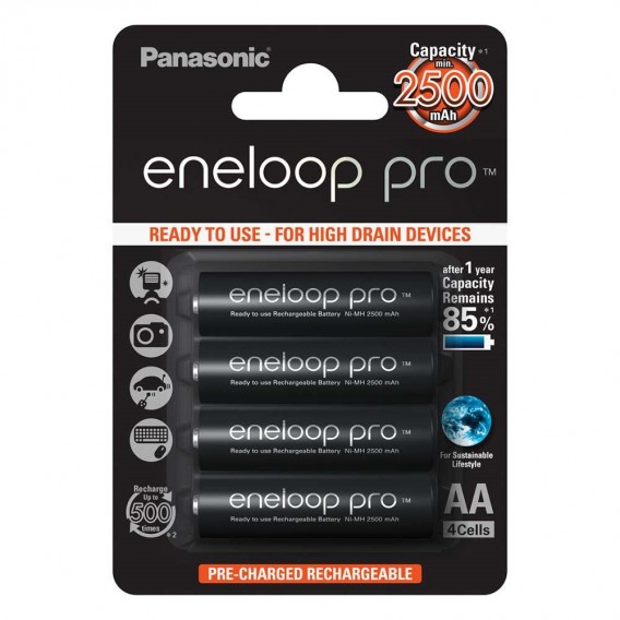Аккумулятор Panasonic Eneloop Pro R6 2500mAh Ni-Mh BL 4/40 предзаряженный