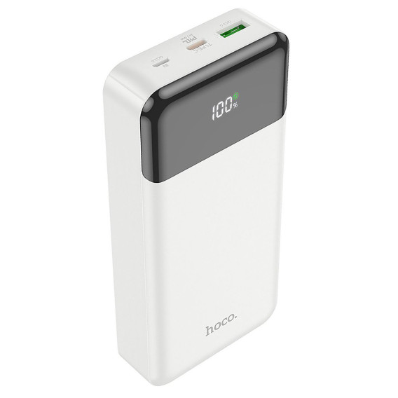 Внешний аккумулятор 20000mAh Hoco J102A (in - T,M/out - U,T) дисплей, белый