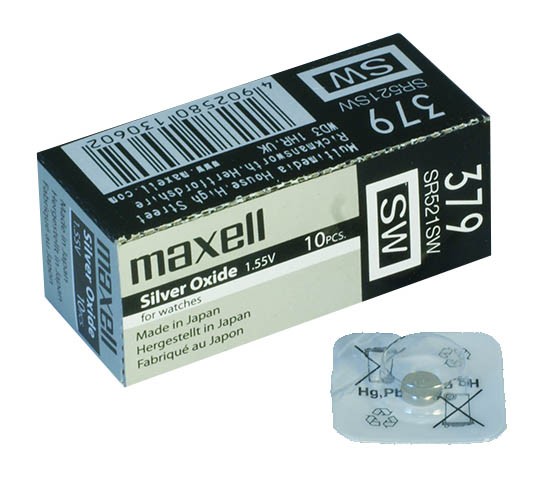 Батарейка Maxell 379 (SR521SW) BL 1/10/100