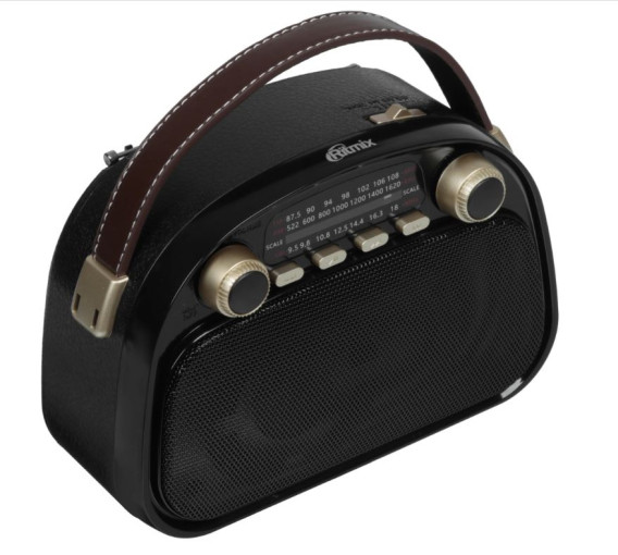 Радиоприемник Ritmix RPR-040 (Fm/BT/USB/microSD/акб.18650) черный (18,5х13х8,5см)