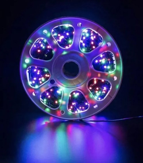 Уличная гирлянда "Нить" 800LED, 98м, разноцв., тем.зелен.шнур, до -30