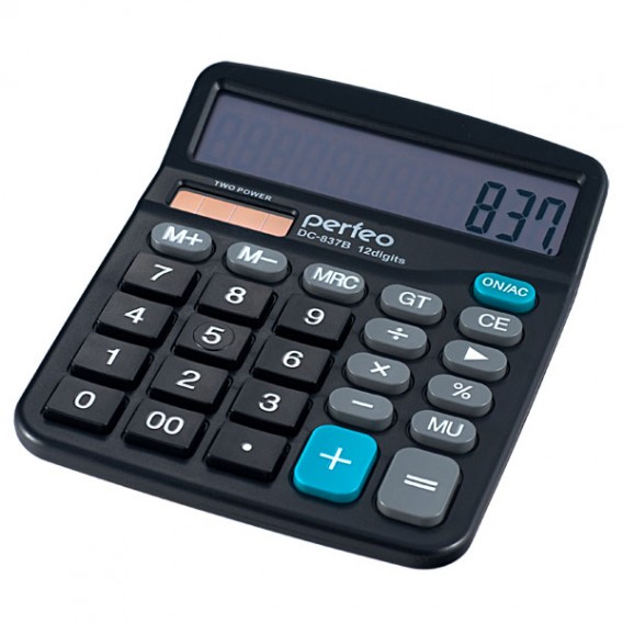 Калькулятор Perfeo PF_3286 бухгалтерский (12 разряд) черный