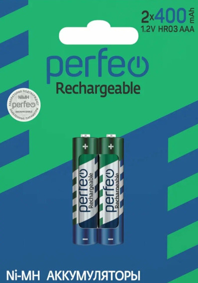 Аккумулятор Perfeo R03 400mAh Ni-Mh BL 2/60