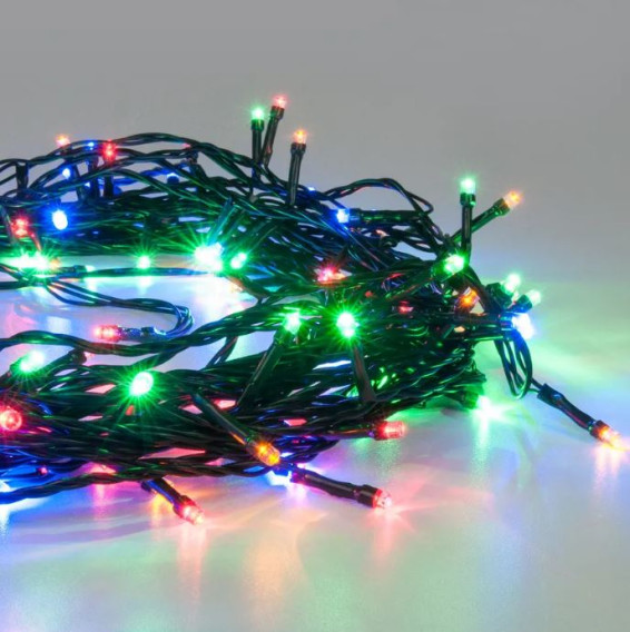 Гирлянда "Нить" 100LED, мульти 4цв., 10м, т-зел.шнур RL-110M Funray