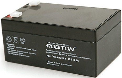 Аккумулятор для бесперебойника Robiton (12V 3,3Ah) VRLA12-3.3