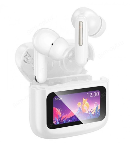 Гарнитура Bluetooth Hoco EQ14 TWS, сенс. дисп. (вакуумные наушники) белая