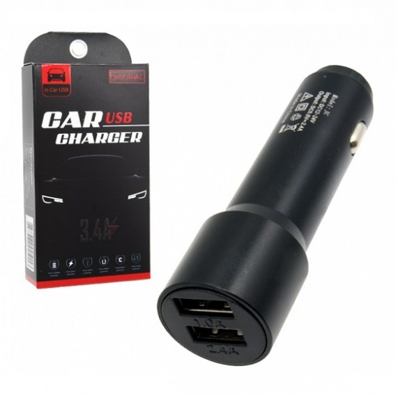Адаптер автомобильный 2*USB 2.4A WKN-202 / MR60A для русских авто