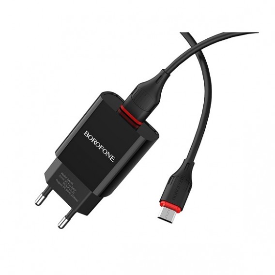 СЗУ Borofone + кабель microUSB 2.1A BA20A