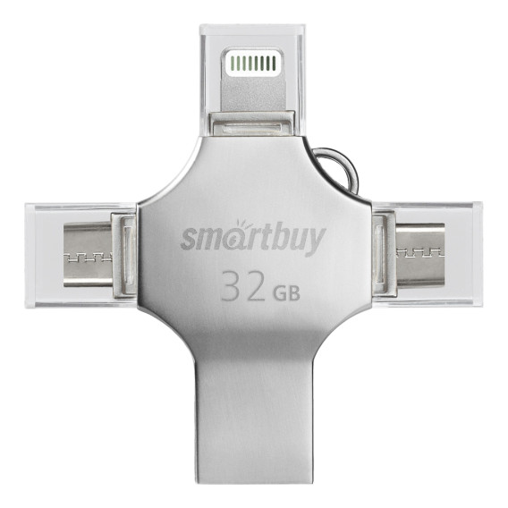 Флэш-диск SmartBuy 32GB USB 3.0 MC15 Metal Quad (Lightning+microUSB+TypeC