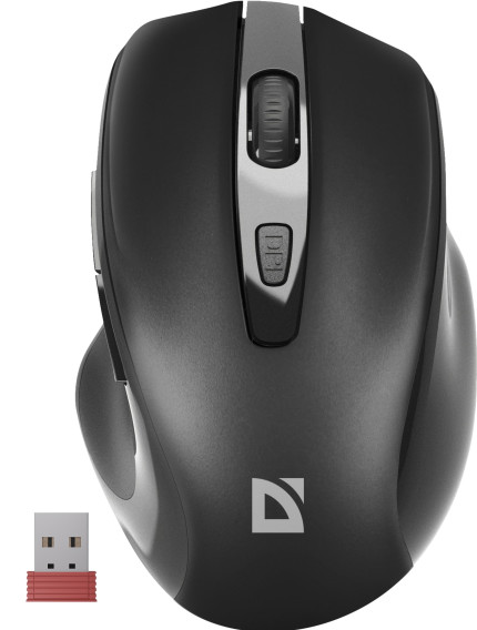 Мышь беспроводная Defender MB-053 Prime черная, БЕЗЗВУЧ. 52053 (1АА не в комп.)