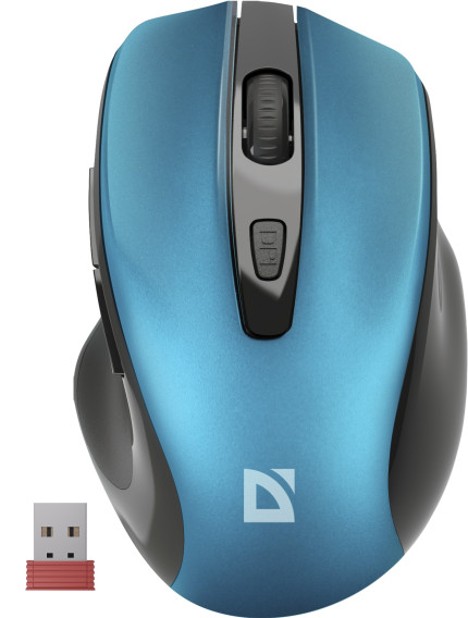 Мышь беспроводная Defender MB-053 Prime бирюзовая, БЕЗЗВУЧ. 52054 (1АА не в комп.)