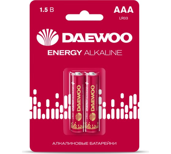 Батарейка Daewoo LR03 ENERGY ALKALINE BL 2/20