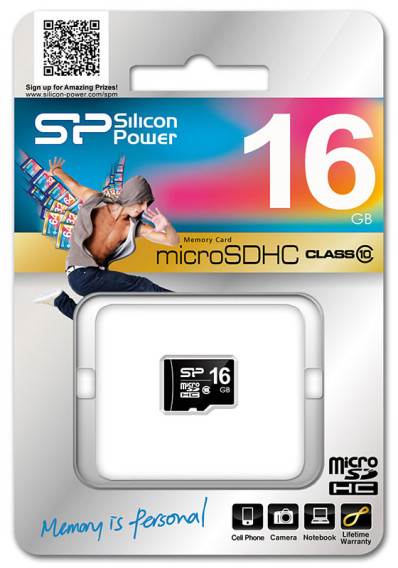 Карта памяти microSDHC Silicon Power 16Gb Class 10 без адаптера