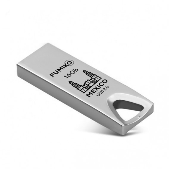 Флэш-диск Fumiko 16GB USB 2.0 Mexico металл, серебро