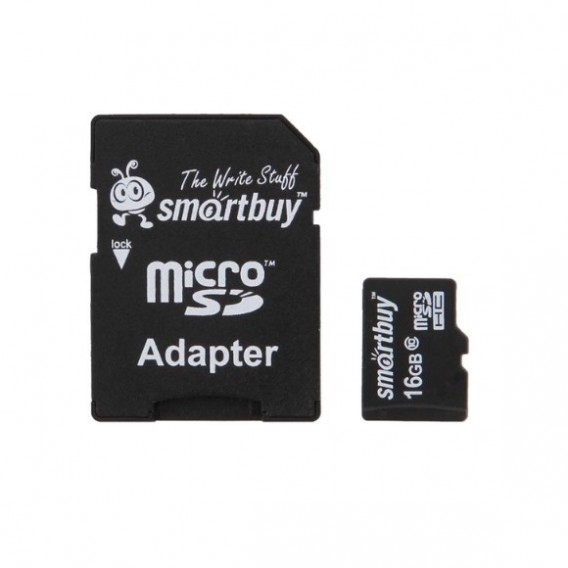 Карта памяти microSDHC SmartBuy 16Gb Class 10 с адаптером