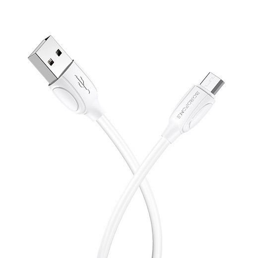 Кабель USB - microUSB Borofone BX19 1м 2,4A/12W ПВХ, белый