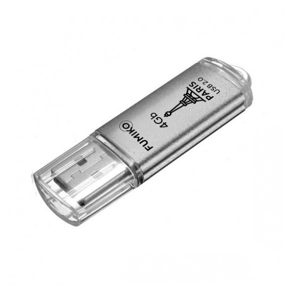 Флэш-диск Fumiko 4GB USB 2.0 Paris серебро