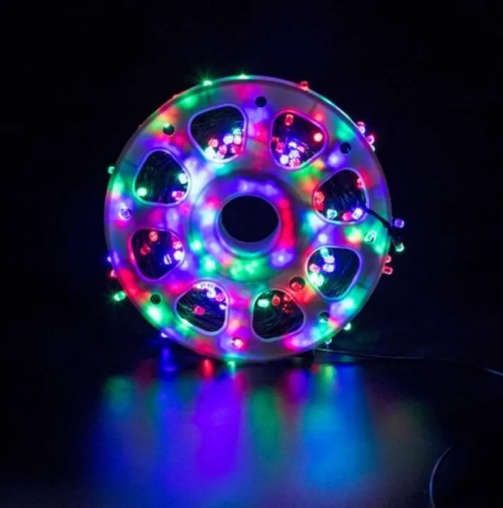 Уличная гирлянда "Нить" 500LED, 44м, разноцв. (матов), чер.шнур, 8 реж., до -30