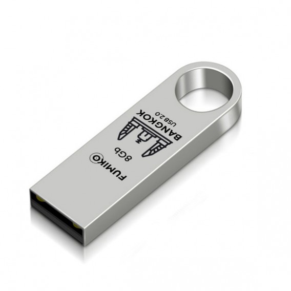 Флэш-диск Fumiko 8GB USB 2.0 Bangkok металл, серебро