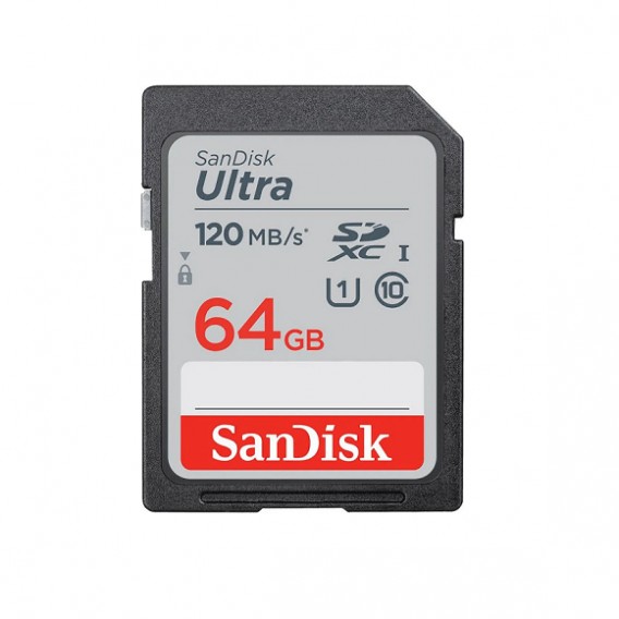 Карта памяти SDHC SanDisk 64Gb Class 10 Ultra UHS-1 120MB/s (SDXC)