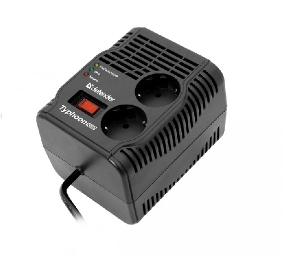 Стабилизатор напряжения Defender AVR Typhoon 1000 (320Вт, 2 розетки) 99033