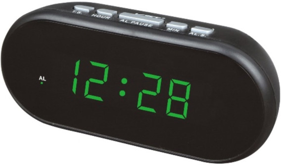 Часы настольные VST-712-4 зел.цифры (кабель на USB+2*ААА-на сохранение)