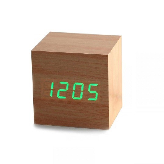 Часы настольные VST-869-4 зел.цифры, кор.корпус (дата, темп., будильник,4*ААА)