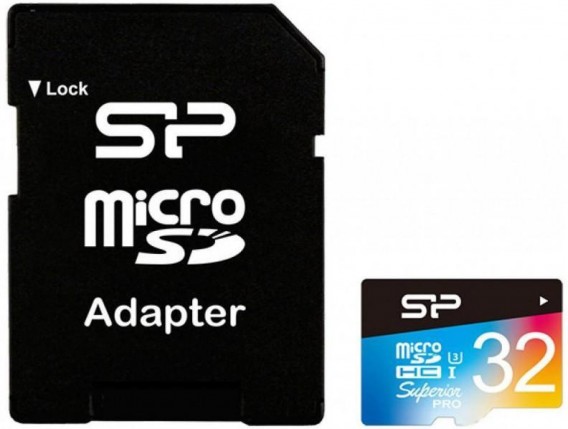 Карта памяти microSDHC Silicon Power 32Gb Class 10 Superior Pro с адап