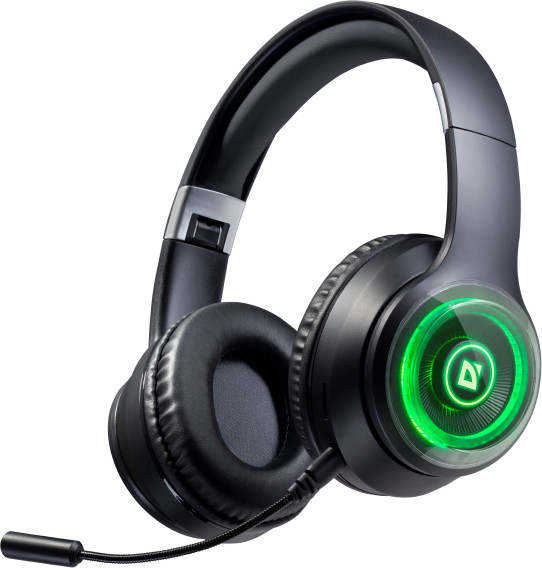 Гарнитура Bluetooth Defender B400, RGB (полноразм., microSD) черная 63400