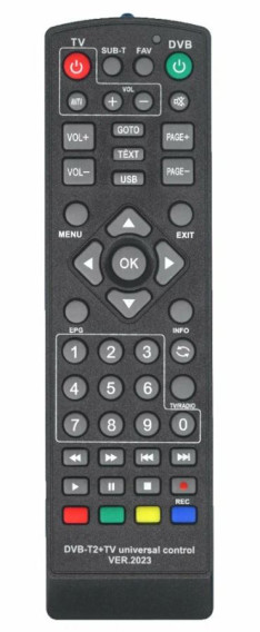 Пульт универсальный HUAYU DVB-T2+TV для ресиверов (2413)