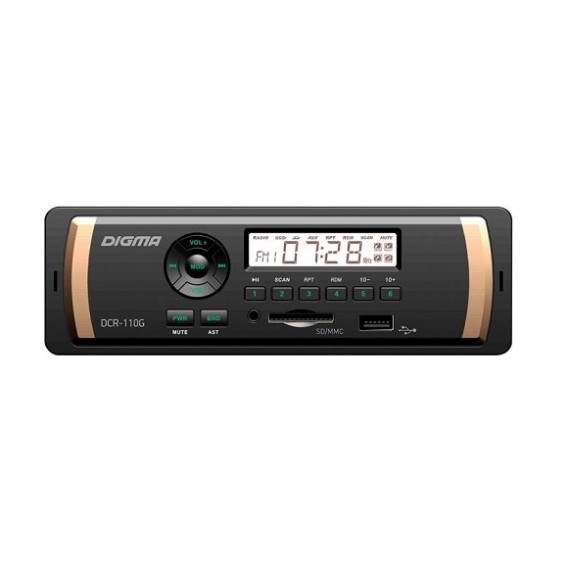 Автомагнитола 1 дин Digma DCR-110G 4*45 Вт (SD, USB)