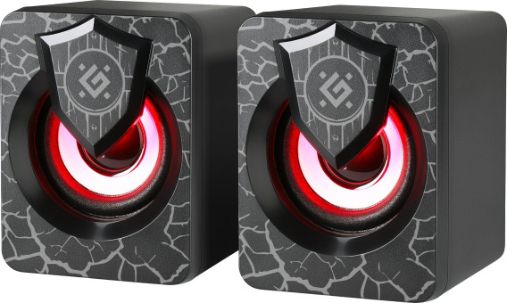 Колонки Defender 2.0 Onyx, 6Вт, USB, LED подсвет., черные 65038