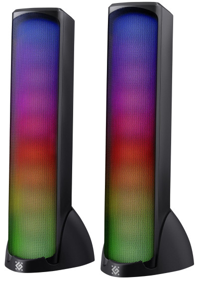 Колонки Defender 2.0 SkyPulse, 10Вт, USB, LED подсвет., черные 65097