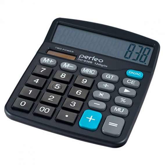 Калькулятор Perfeo PF_3288 бухгалтерский (12 разряд) черный