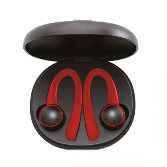 Гарнитура Bluetooth Perfeo Onlay TWS (заушное крепл.) черно-красная PF_A4905
