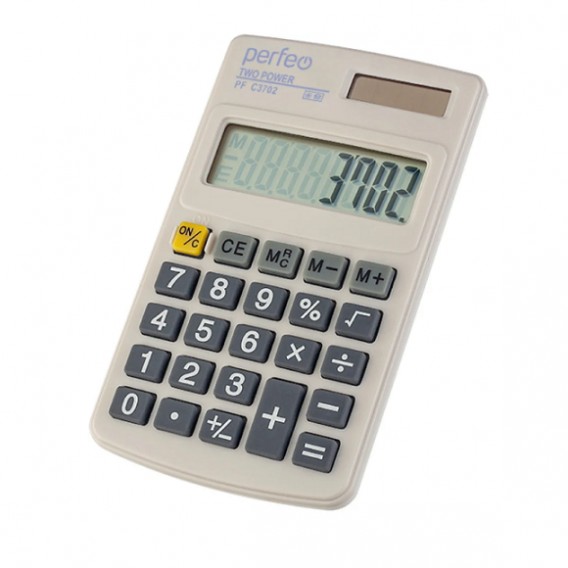 Калькулятор Perfeo PF_C3702 карманный (8 разряд) белый