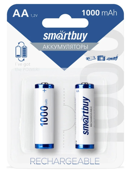 Аккумулятор SmartBuy R6 1000mAh Ni-Mh BL 2/24