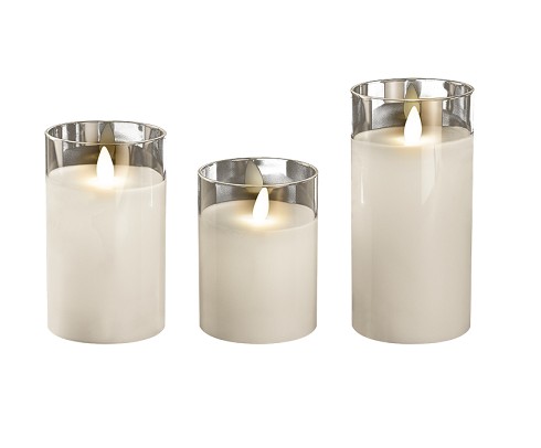 Свечи светодиодные Фаzа CL7-SET3-wh 3 восковые LED-свечи в стекле, белые