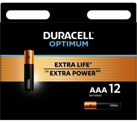 Батарейка Duracell LR03 Optimum BL 12/96