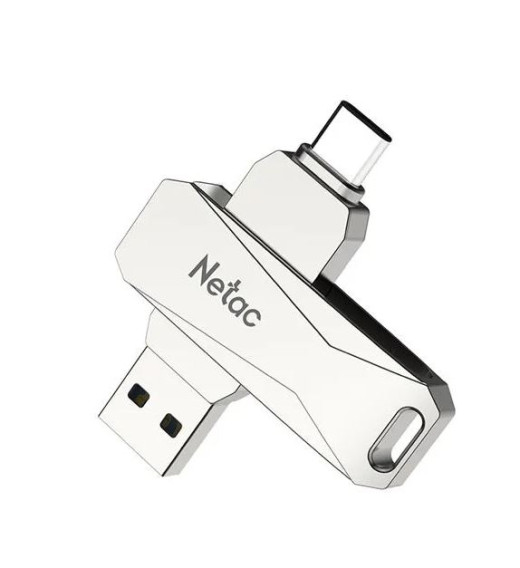 Флэш-диск Netac 32GB USB 3.0 U782С Dual (USB 3.0/3.1+TypeC) серебристый