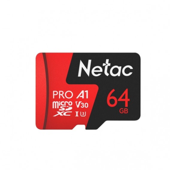 Карта памяти microSDHC Netac 64Gb Extreme Pro UHS-1 A1, V30 100MB/s с адап