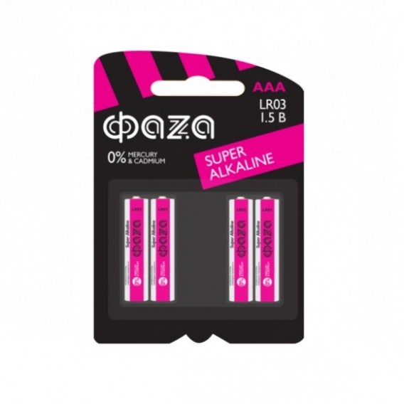 Батарейка Фаzа LR03 Super Alkaline BL 4/48/576