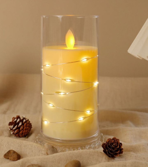 Свеча светодиодная 14,5см (3*LR44, в компл.) в колбе с LED подсв.