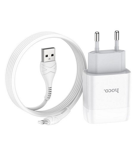 Адаптер сетевой с кабелем USB - lightning 2.4A Hoco C73A
