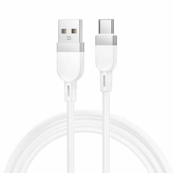Кабель USB - Type-C 1м Hoco X109  3А/18W, силикон, белый